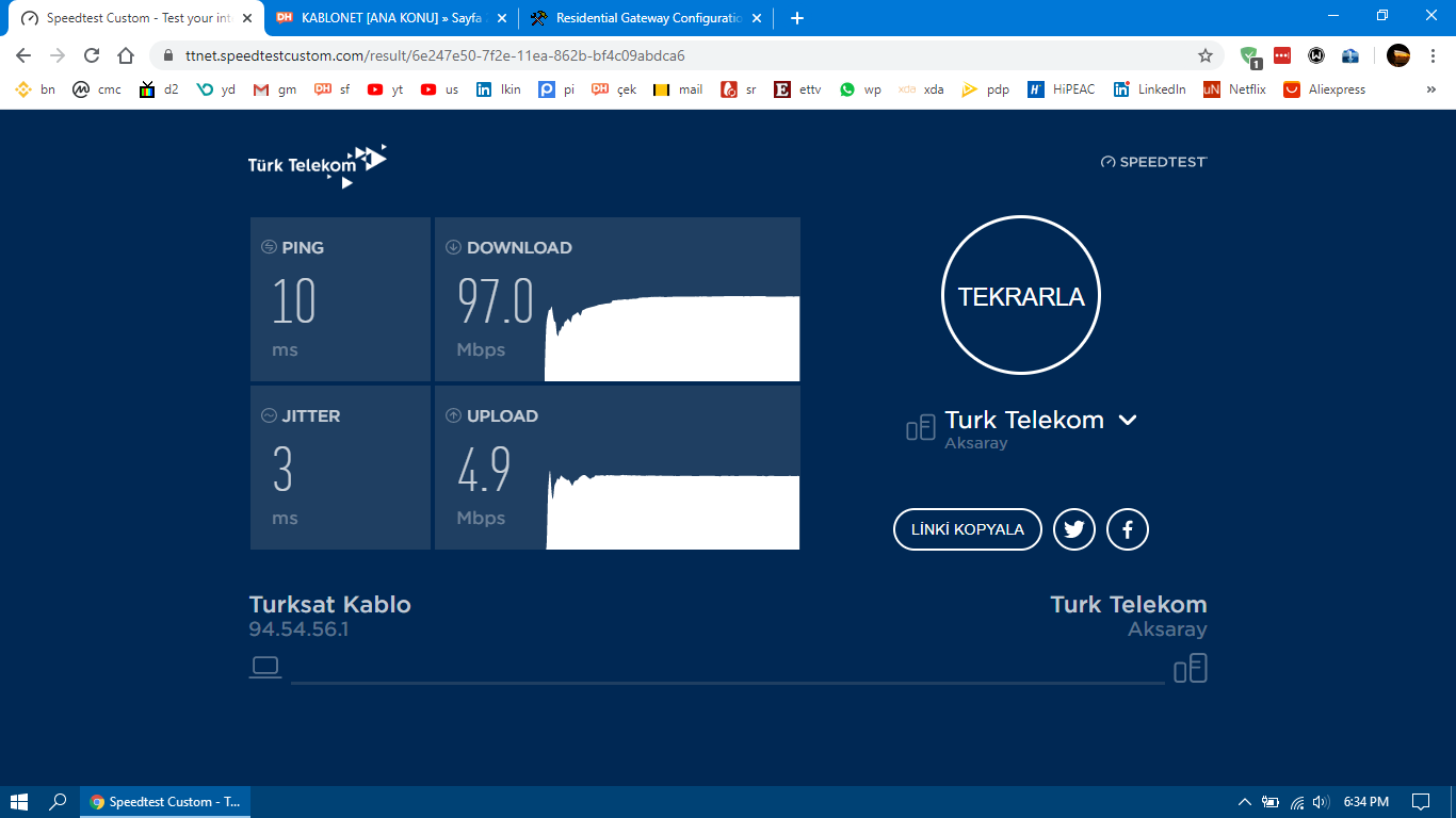 Çoğu ISS Upload hızlarını arttırdı fakat KabloNet'te bi hareketlilik yok