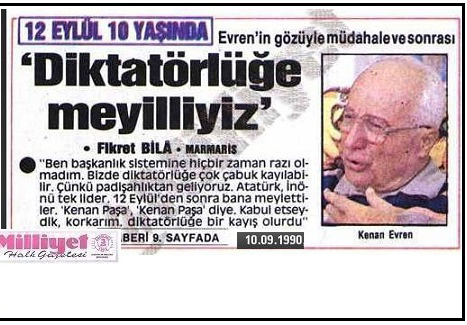  Başkanlık Sistemini Kenan Evren Bile İstememiş