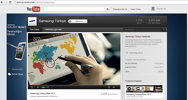 Samsung Türkiye, Youtube'da 3 milyondan fazla izlenmeye ulaştı