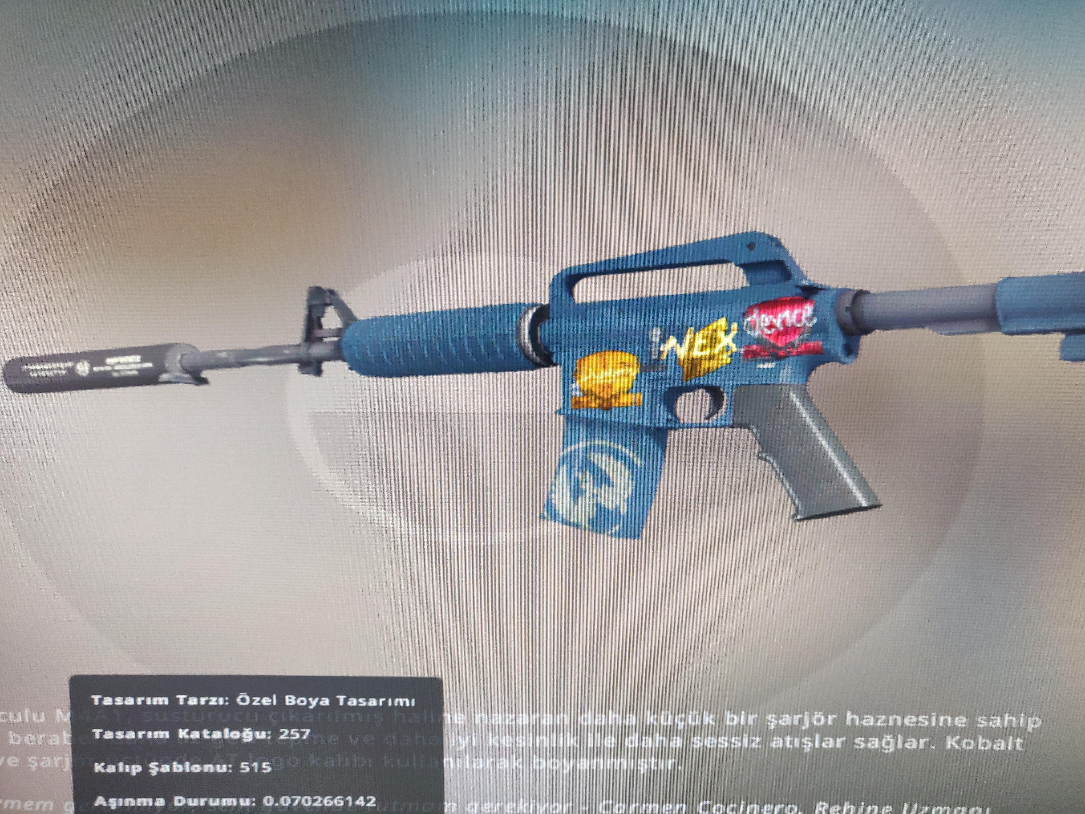 CS GO M4A1-S MUHAFIZ (FN) ALTIN STICKER FLOAT 0.07