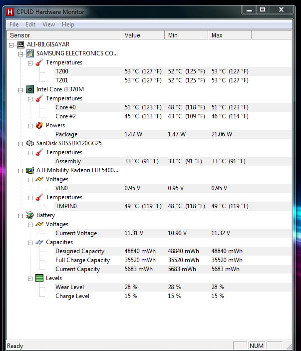  Samsung R540 ATİ EKRAN kartlı laptopu İNTEL ekran kartıyla KULLANAMAMA