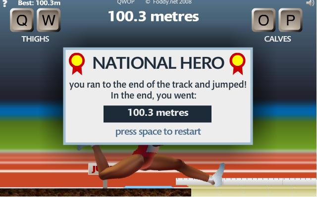  QWOP oyunu(adamı yürütmece)