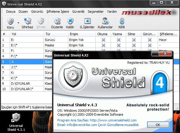  Universal Shield 4.3.1 + Türkce Yama (Verilerinizi Kem gözlerden ve zararlılardan koruyun)