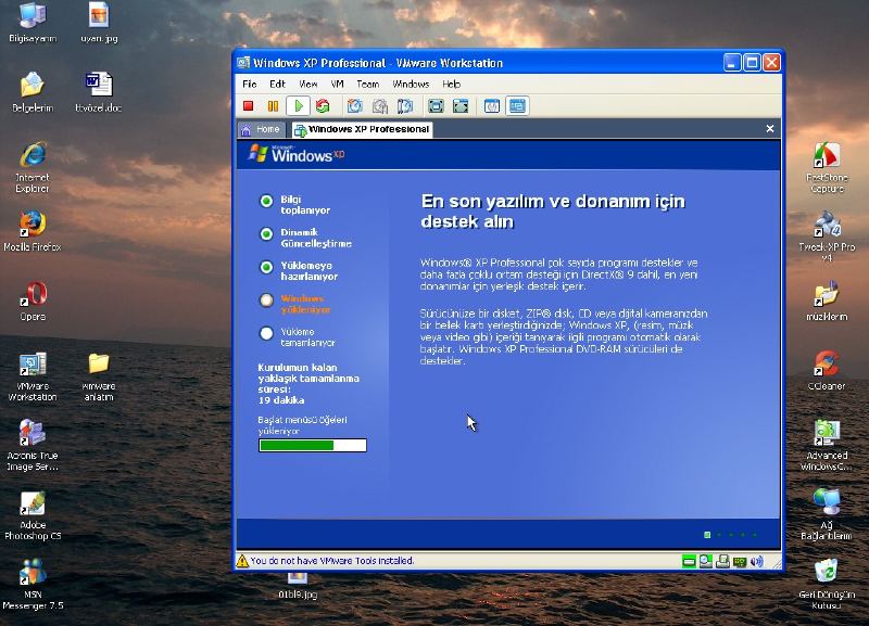  VMware kullanımı (sanal pc'ye xp kurulumu resimli anlatım)