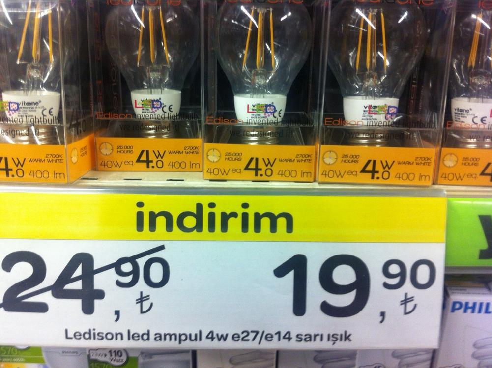  Edison Led 400 lm Ampul 19,90 TL - Carrefoursa