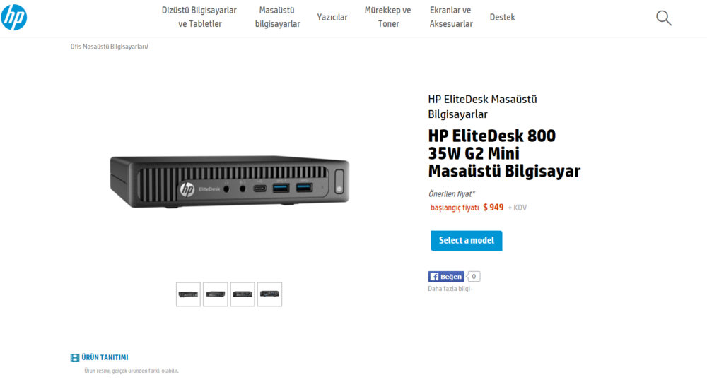 HP EliteDesk 800 35W G2 6.nesil Mini Masaüstü Bilgisayar