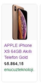 İphone XS 64GB Dip Fiyatlar (6193TL)