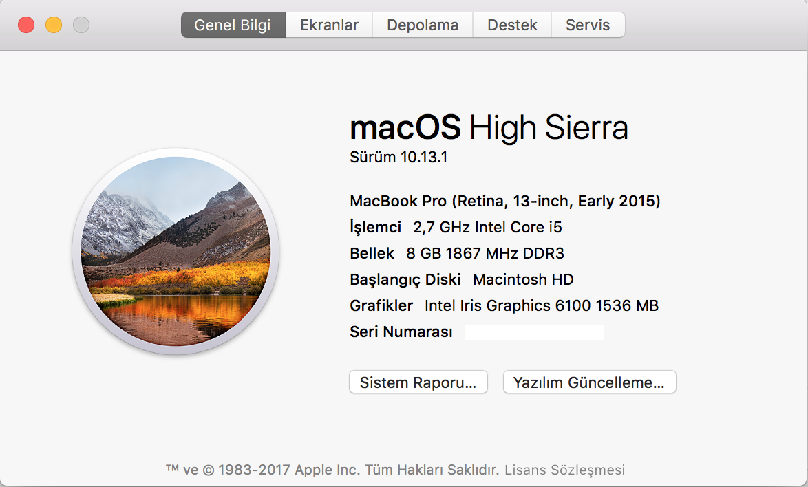 Apple MacBook Pro Retina 13” 2015 - 3750₺