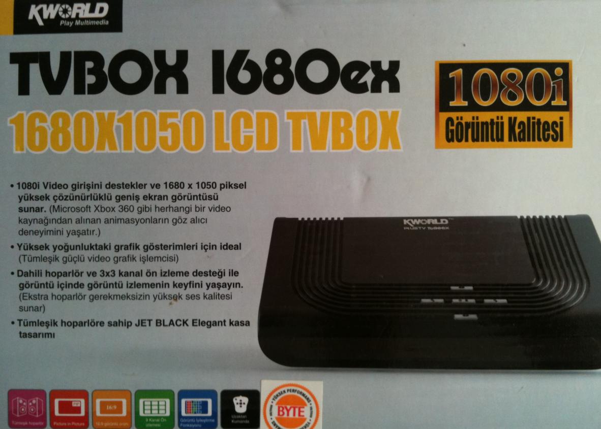  KWORLD TVBOX1680EX 1080İ HARİCİ TV KARTI