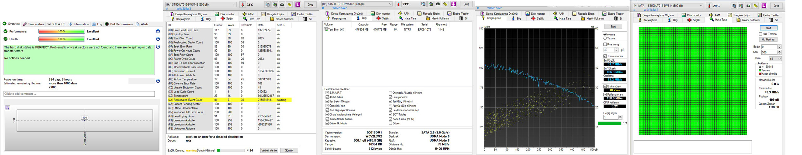  HD tune programlı ile harddisk testi resimli anlatım