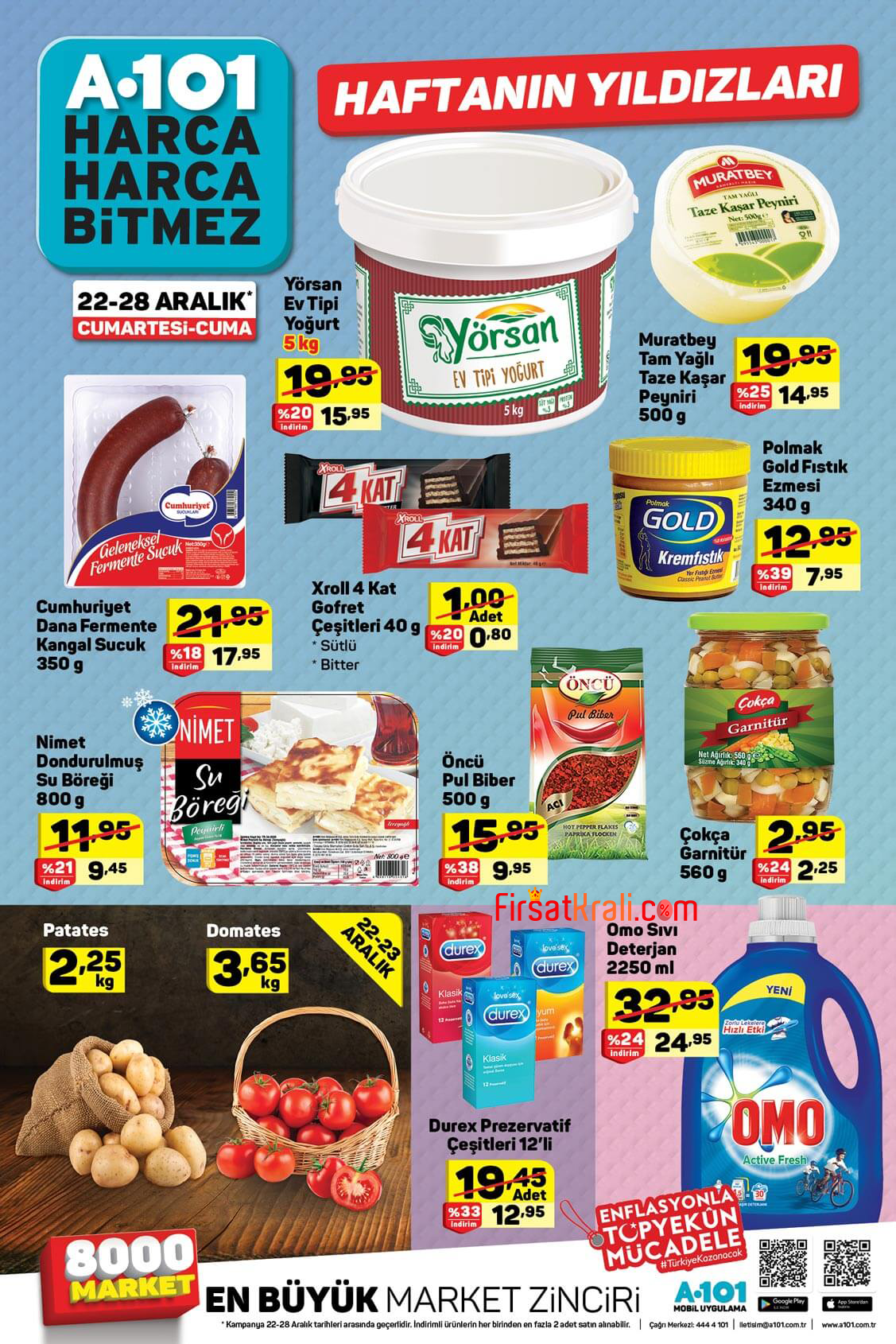 A101 Haftanın Yıldızları-Çok Al Az Öde 22-28 Aralık-Jacobs-Durex-Yoğurt 