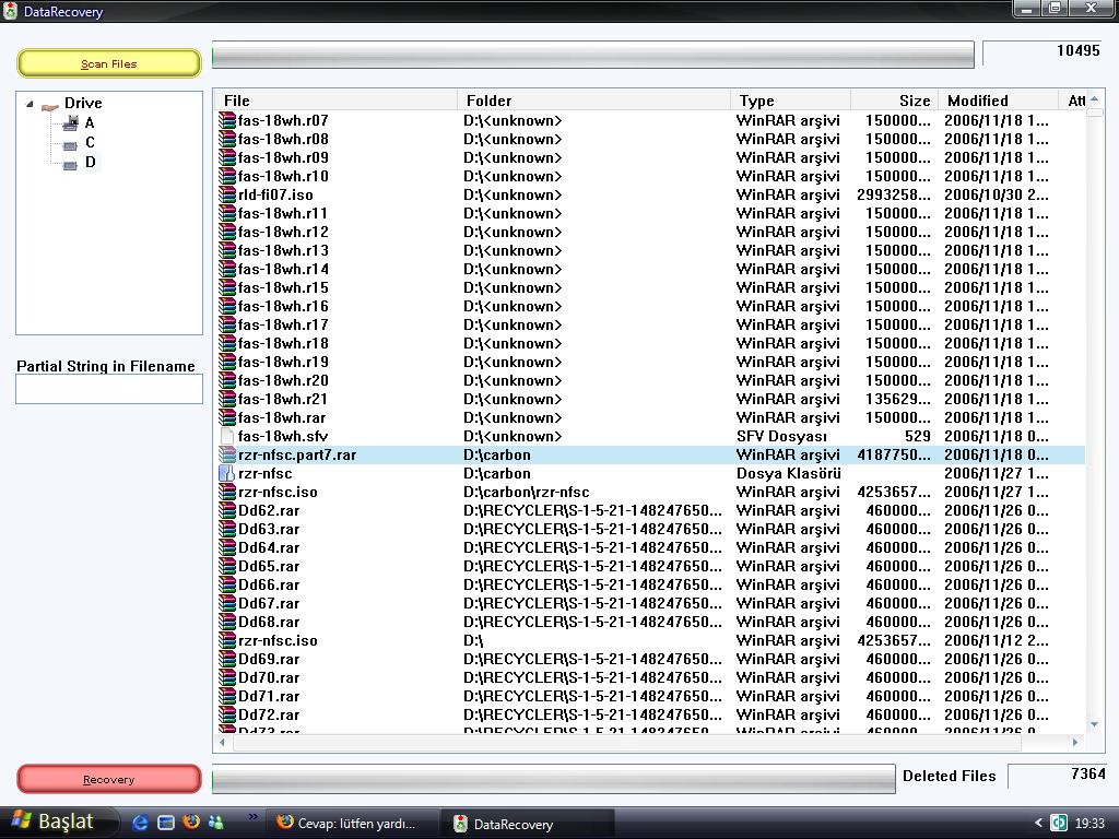  !!! Dosya Kurtarma Yazılımları !!!