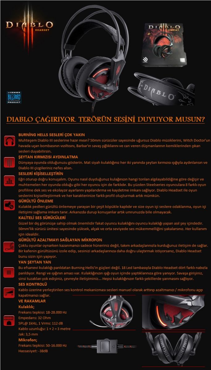  Steelseries Siberia V2 Diablo III edition Kulaklık