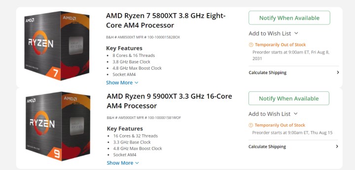 AMD Ryzen 9 5900XT ve Ryzen 7 5800XT gecikecek: İşte çıkış tarihi