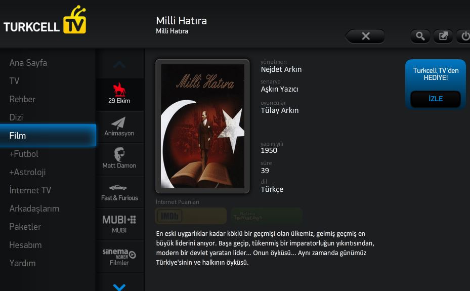  29 Ekim'e Özel Turkcell TV'den 'Milli Hatıra' ve 'Cumhuriyet' Belgeselleri Ücretsiz!
