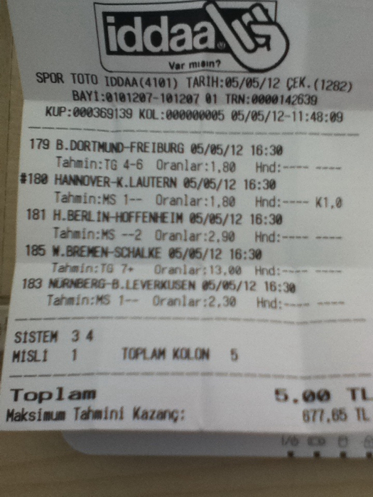  5 TL'ye 677 TL(1 banko 3-4 sistem) [ss]