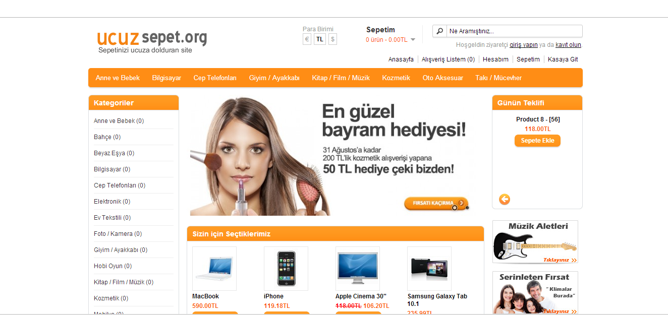  Opencart Alışveriş Sitenizi Çok Ucuza Kuruyoruz