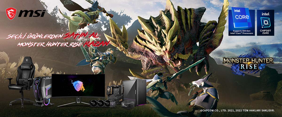 Seçili MSI Ürünlerini Satın Alanlara Monster Hunter Rise Oyunu Hediye!