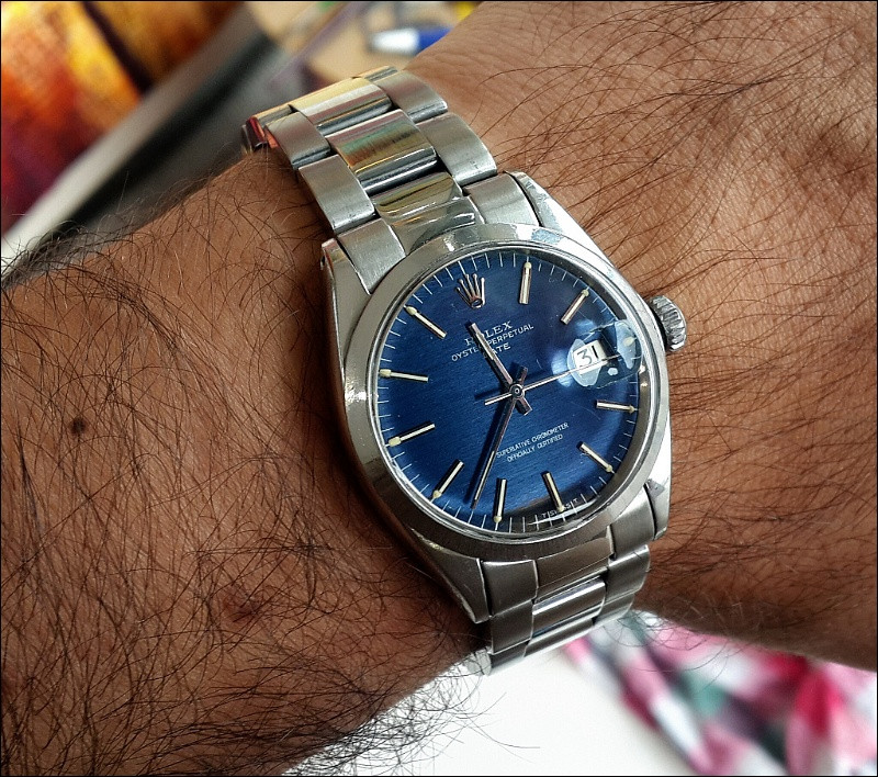  Rolex 1500 Date, Mavi linen kadran