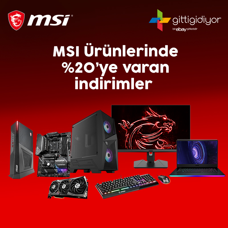 MSI Ürünlerinde %20 GittiGidiyor İndirimi!