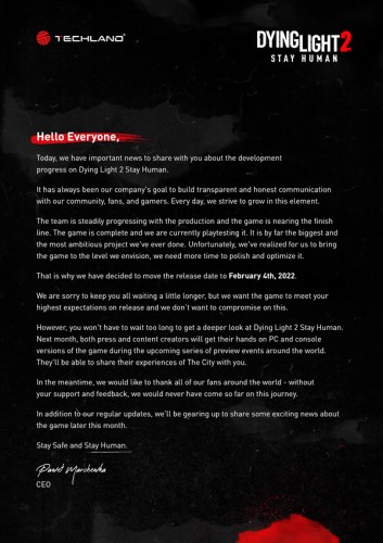 Bir ertelenme daha: Yılın beklenen oyunu Dying Light 2 ertelendi