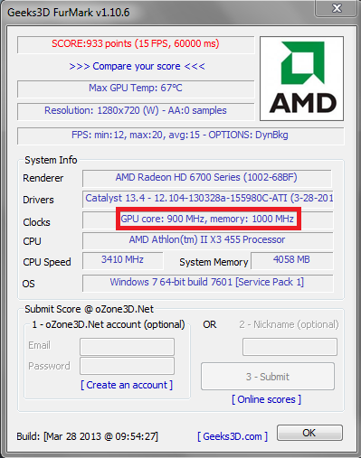  HD 6750 Overclock 700/800 @ 885/1050