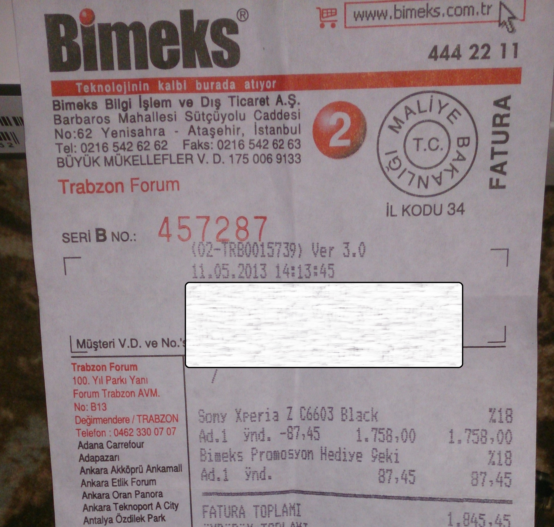  MAYIS 11DE BİMEKSTEN ALINDI XPERİA Z SİYAH-1400tl