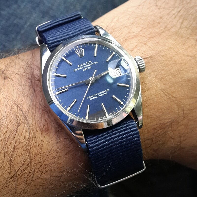  Rolex 1500 Date, Mavi linen kadran