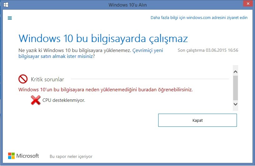 ücretsiz Windows 10 yükseltme rezervesi