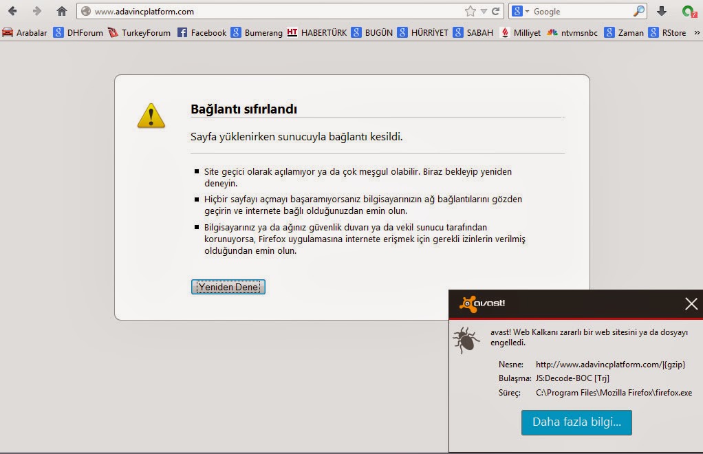 ŞU SİTEDE VİRUS MU VAR YARDIM