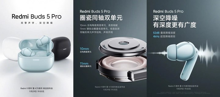 Redmi Buds 5 Pro tanıtıldı: 38 saat pil ömrü, 52dB gürültü engelleme ve fazlası
