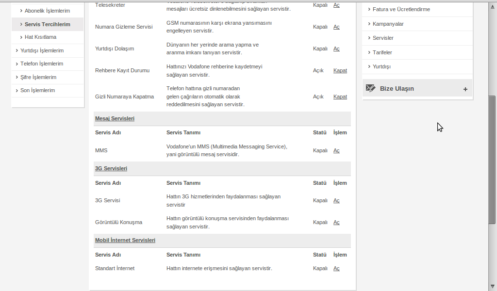  Standart data tarifesi değişikliği (Zam)