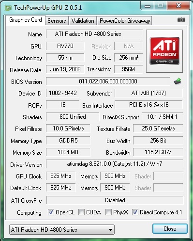  SATILIK GARANTİLİ FATURALI HD POWERCOLOR 1 GB GDDR5 4850