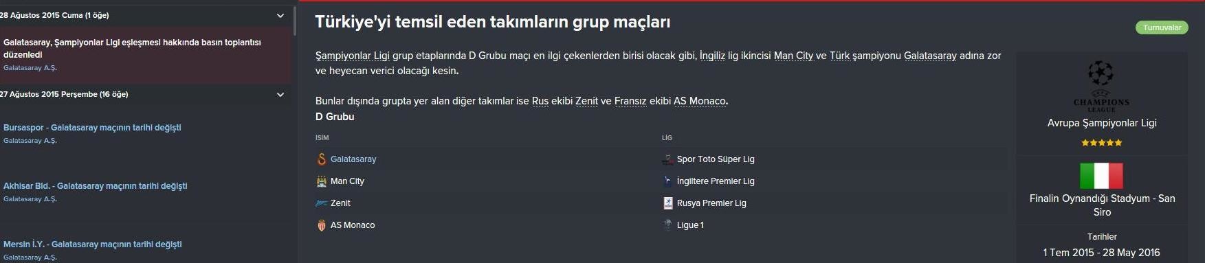  FM 2016 Galatasaray Kariyeri  -Yine yeniden- (3. sezon basladi)