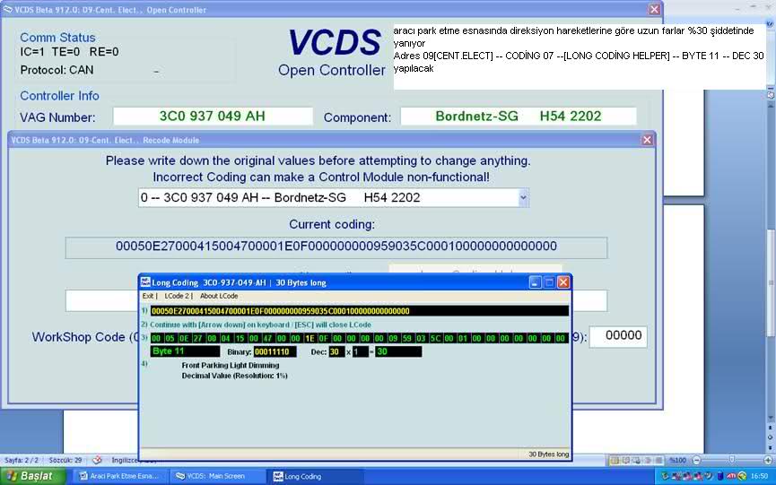 --- VAG COM / VCDS Kullanicilar ve Kodlamalar Bölümü ---