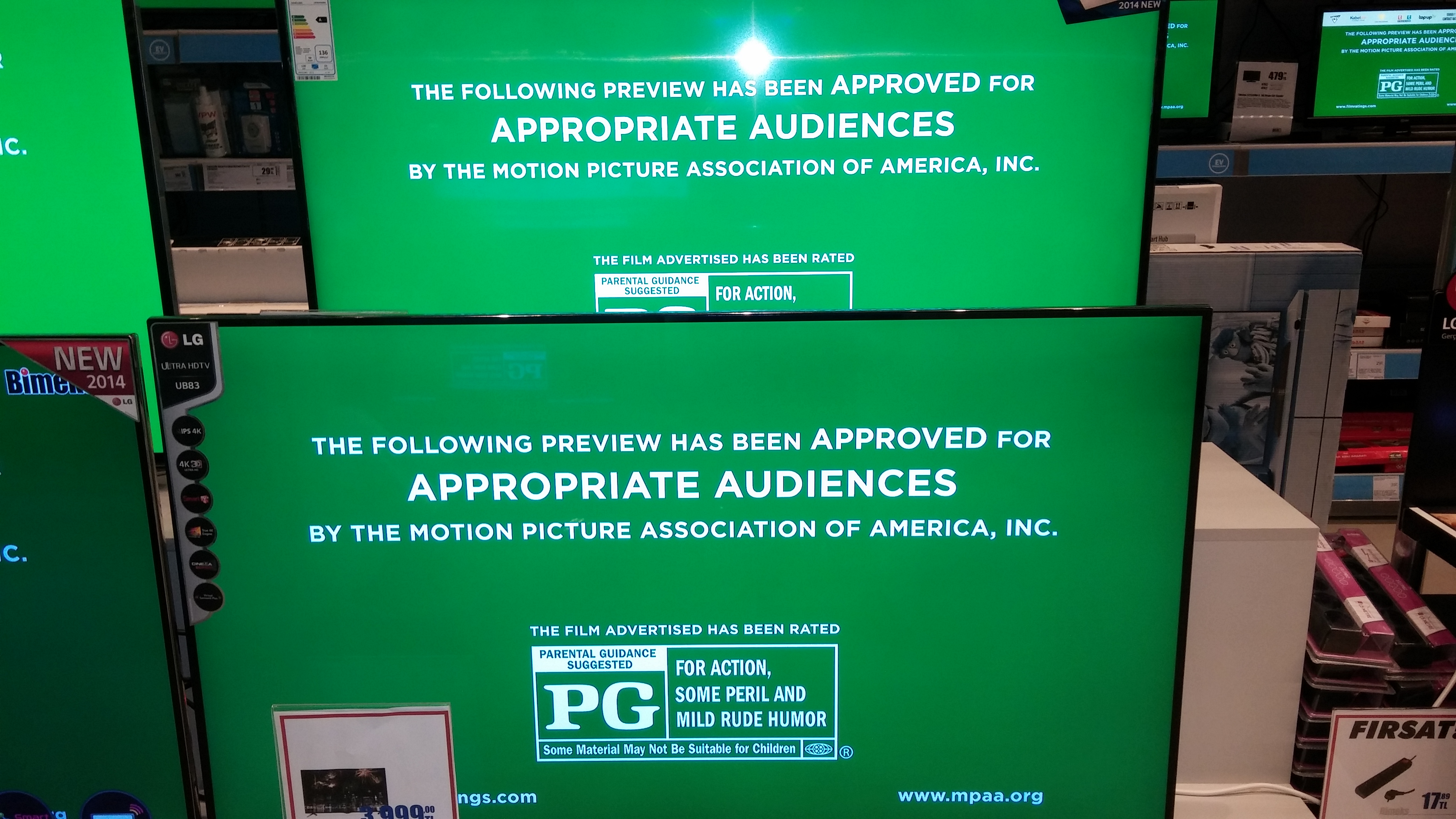 Appropriate audiences. Motion picture Association of America logo.