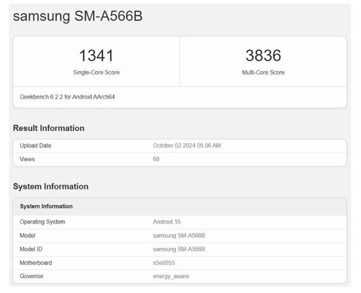 Samsung Galaxy A56’nın Geekbench sonuçları sızdırıldı