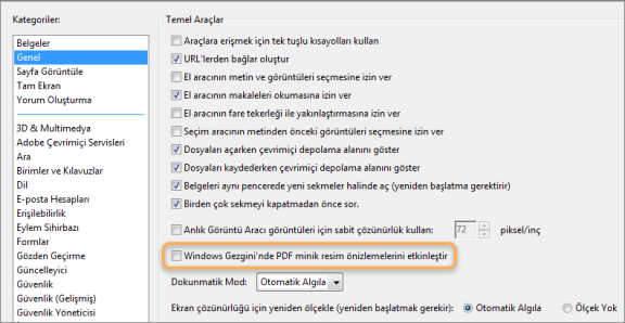  PDF Acrobat Windows Gezgininde Öngörünümleri Etkinleştirmek