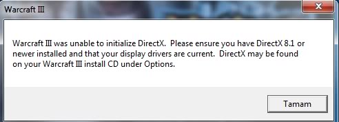  DirectX Sorunu mu? Ekran Kartı Driver Sorunu mu?